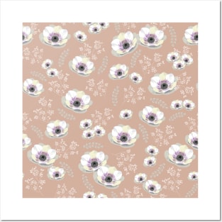 Flower Pattern (beige) Posters and Art